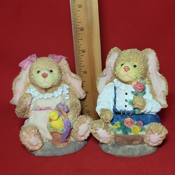 VTG Ks Collection Easter Bunny Rabbits Egg Chick Basket Roses - Picture 8 of 14
